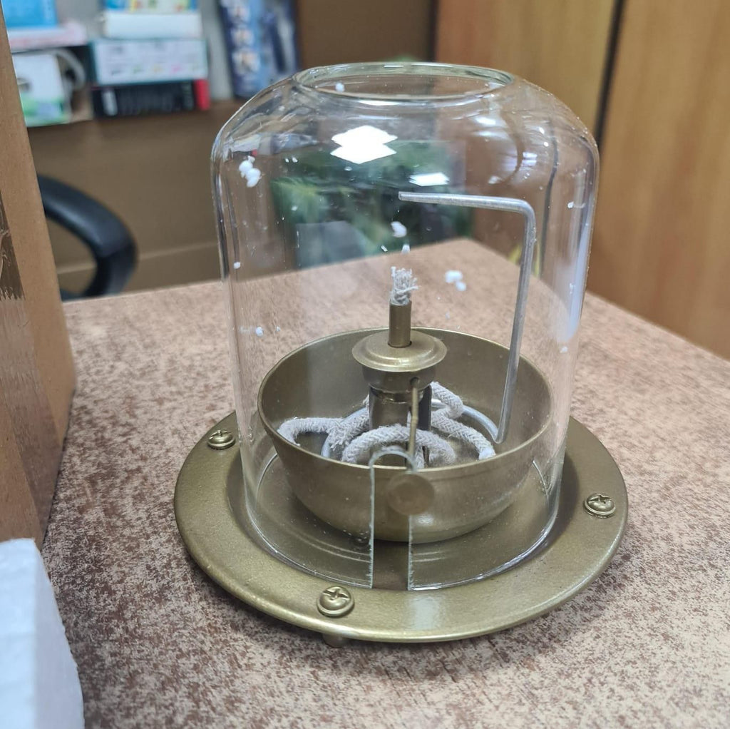 Golden Brass Akhand Diya Oil Lamp with Rotating Wick - Cartina.in