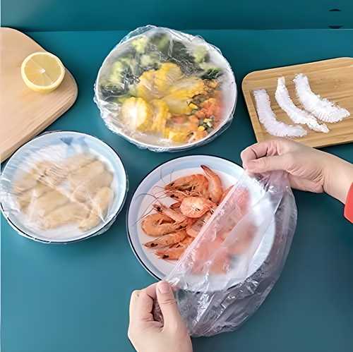 Reusable Elastic Food Storage Plastic Covers (Pack of 100) - Cartina.in